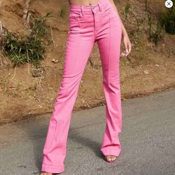 Revice Venus Barbie Pink Flare Star High-Rise Stretch Denim Jeans Women's 27 - Picture 3 of 8